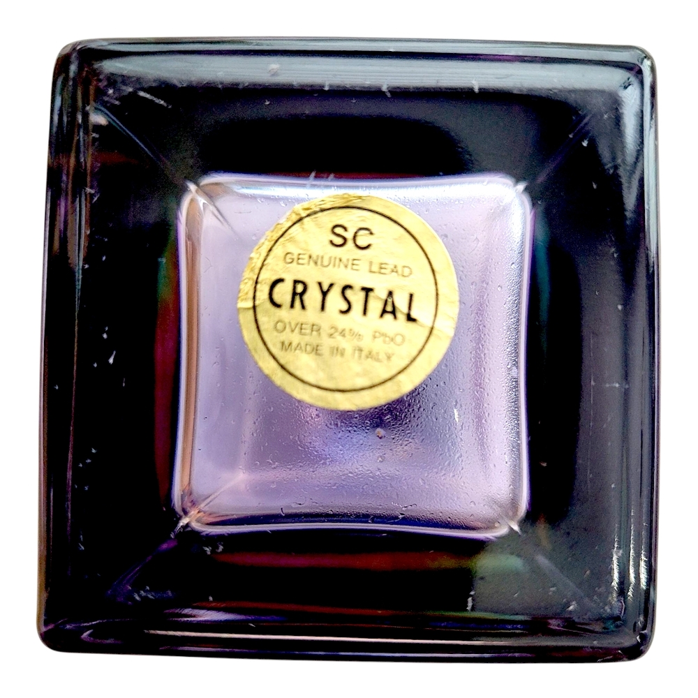 Same Cristallerie Amethyst Lead Crystal Perfume Bottle Gold Flower Stopper - Picture 7 of 7